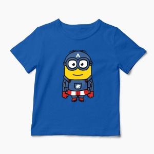 Tricou Minion Captain America - Copii-Albastru Regal